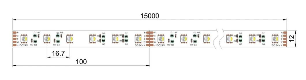 SMD5050 RGBW Flexible LED Tape Light DC24V Color Changing LED Strip Lights